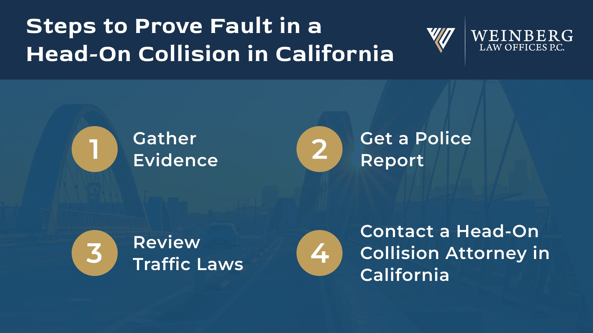 prove fault in a head-on collision in california